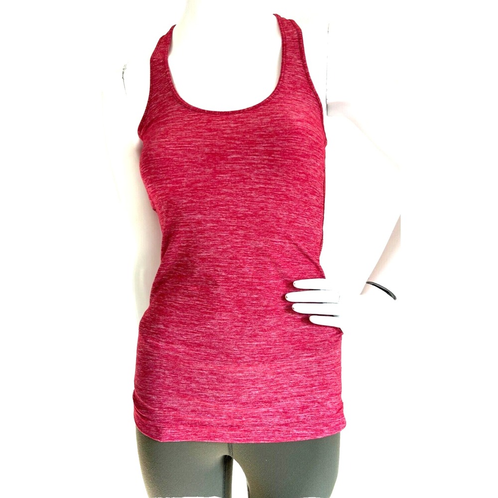 Lululemon Cool Racerback Tank Top XS 4 Heathered Jewelled Magenta Pink Yoga EUC